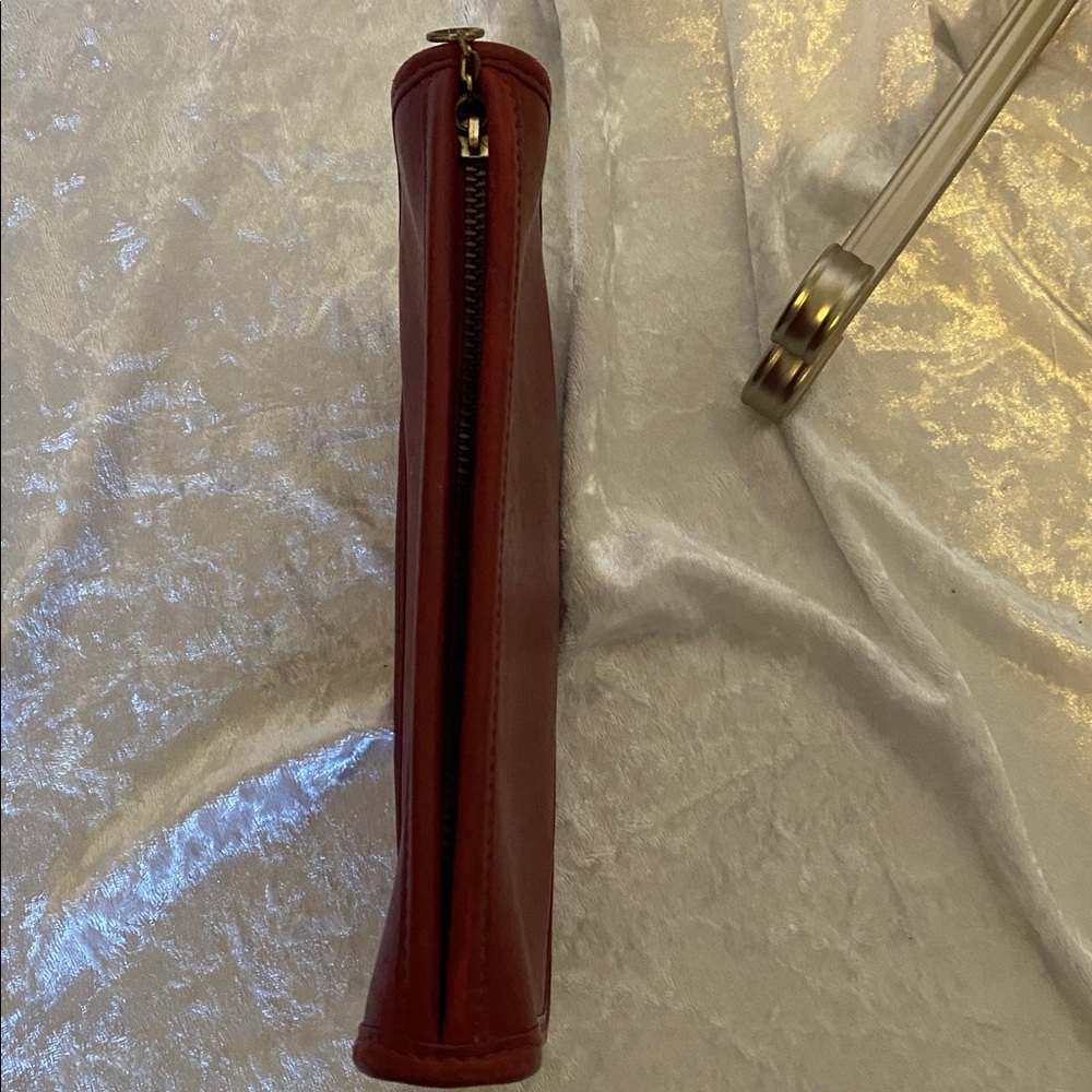 Vintage Coach skinny makeup case/pouch. Dark red in color. - Picture 9 of 9